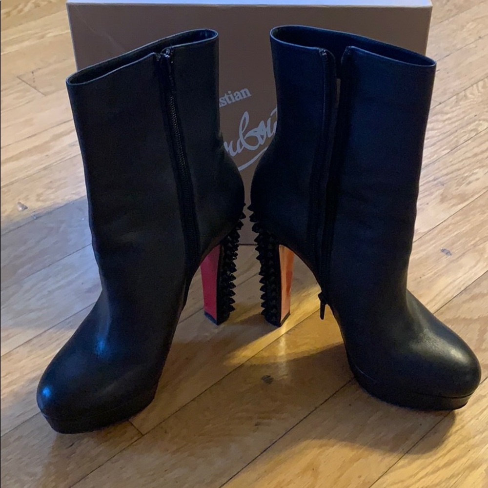 Christian louboutin spiked boots
